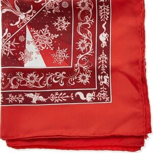 Hermès “Flocon De Neige” Silk Scarf – Red & White
